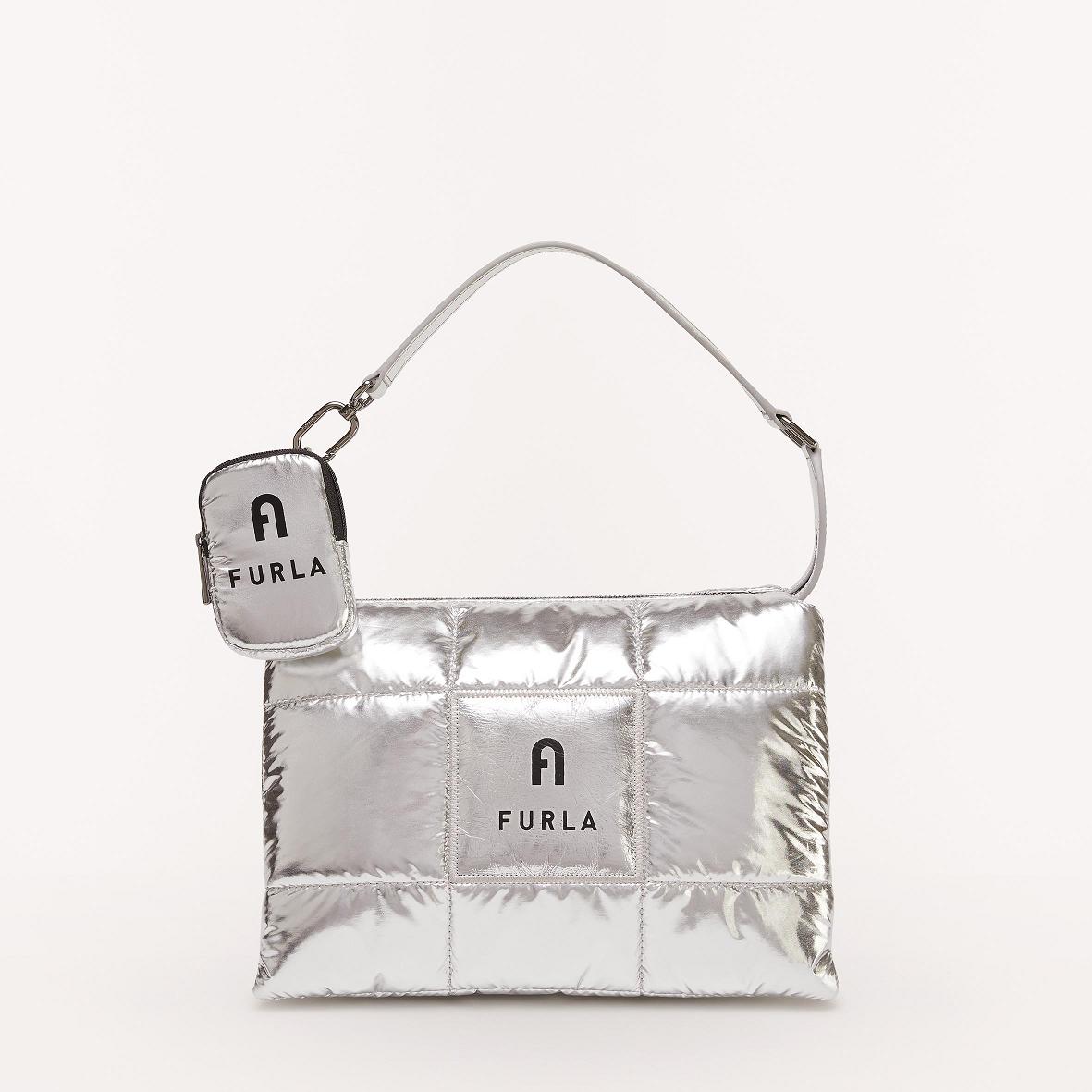 Bolsos De Hombro Furla Colombia - Piuma Bolsos Mujer Plateadas 056297KPS